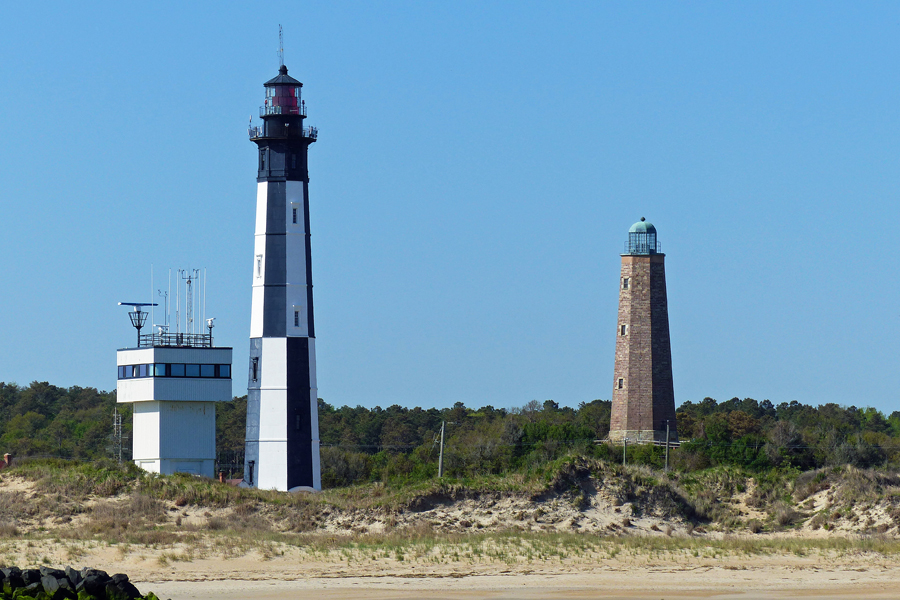 New and old Cape Henry lighthouses